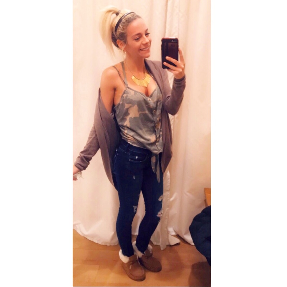 Camo Button Down Tank